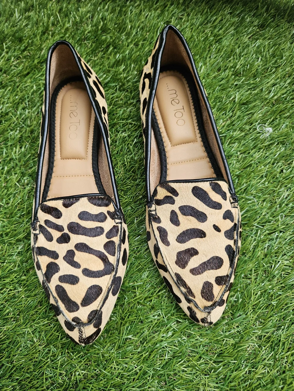 ​Me Too Cade Leopard Calf Hair Pointed Toe Women's Loafers Flats Shoes 7M